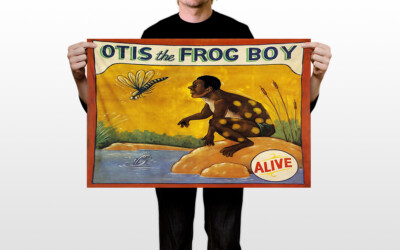 Freak Geek Circus Otis The Frog Boy Alive Fish Vintage Art Wall