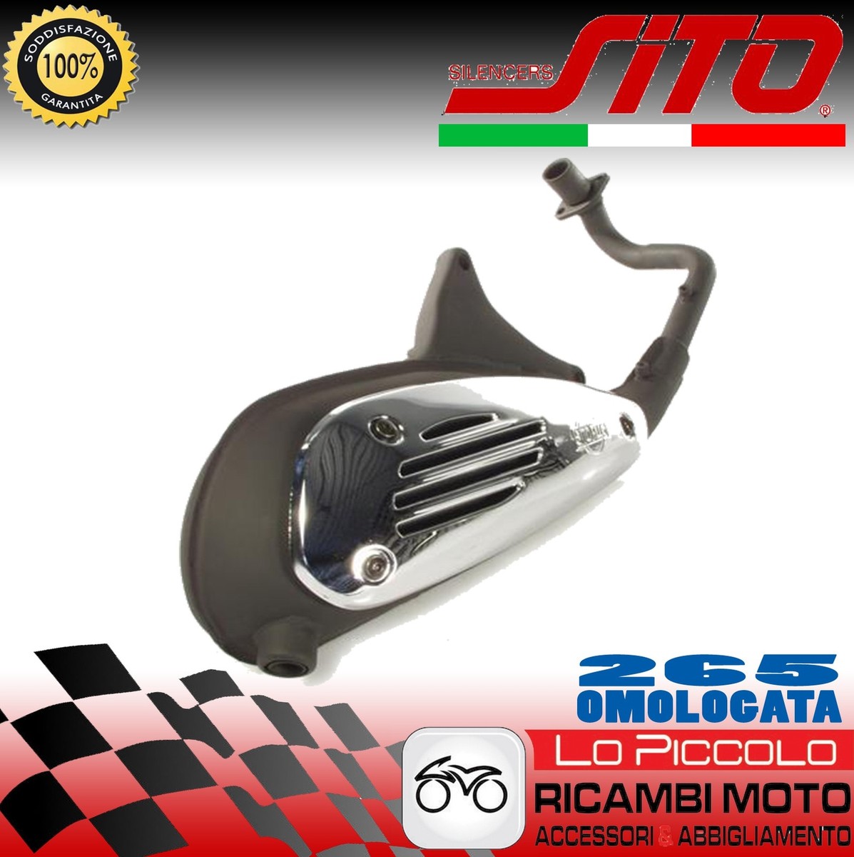 0265 Exhaust SITO PLUS PIAGGIO VESPA ET4 150 1999-2002 Approved