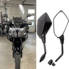 Black Motorcycle 10mm Rear View Mirrors For Suzuki Savage 650 LS650P Bobber