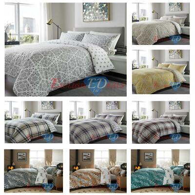 Flannelette bedruckter Bettbezug Set 100 % gebürstete Baumwolle Wende & Kissenbezüge