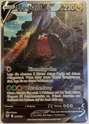 Pokemon Regidrago V Alternative Art | Deutsch 184/195 Silberne Sturmwinde | NM