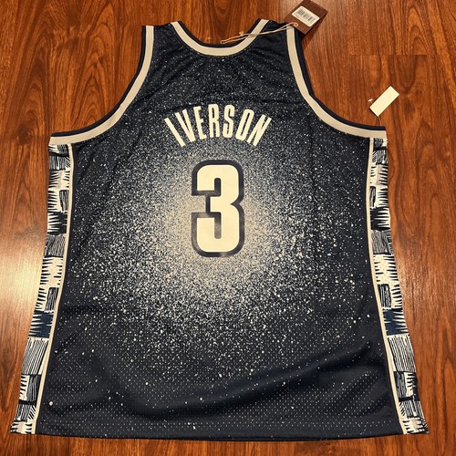 Mitchell & Ness Men’s Allen Iverson Georgetown Gradient Swingman Jersey 3XL XXXL - Picture 8 of 10
