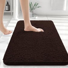 Bathroom Rugs 30x20, Extra Soft Absorbent Chenille Bath Rugs, 30" x 20" Brown