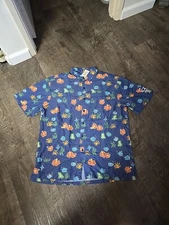 Kahala Pokai Bay Hawaii Business News Aloha Ocean Floral Button Down Shirt L Nwt