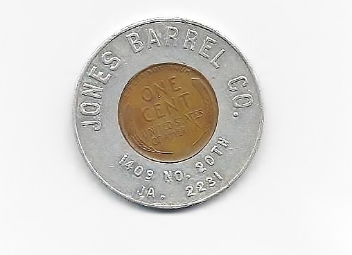 Encased Wheat Penny 1945, WORLD PEACE, VE DAY, VJ DAY, JONES
