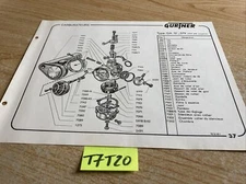 Gurtner Carburetor GA12 579 VAP 610 GA14 580 BB3 Peugeot Spare Parts List
