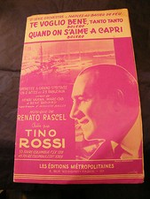 " Spartito Te Voglio Bene Tino Rossi Quando On S'Aime a Capri 1954 Music Sheet "