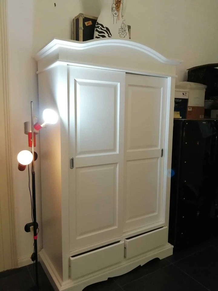 Mar. C.A.Design Closet 2 Door Sliding Doors 2 Drawers Art Povera White Matt - Image 4 of 4