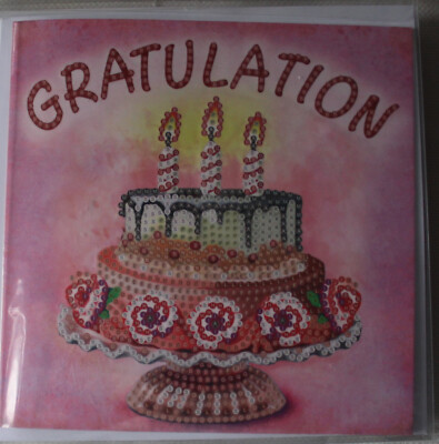 1 Diamond Painting-Grußkarte ''Gratulation'', mit Material, Jittenmeier
