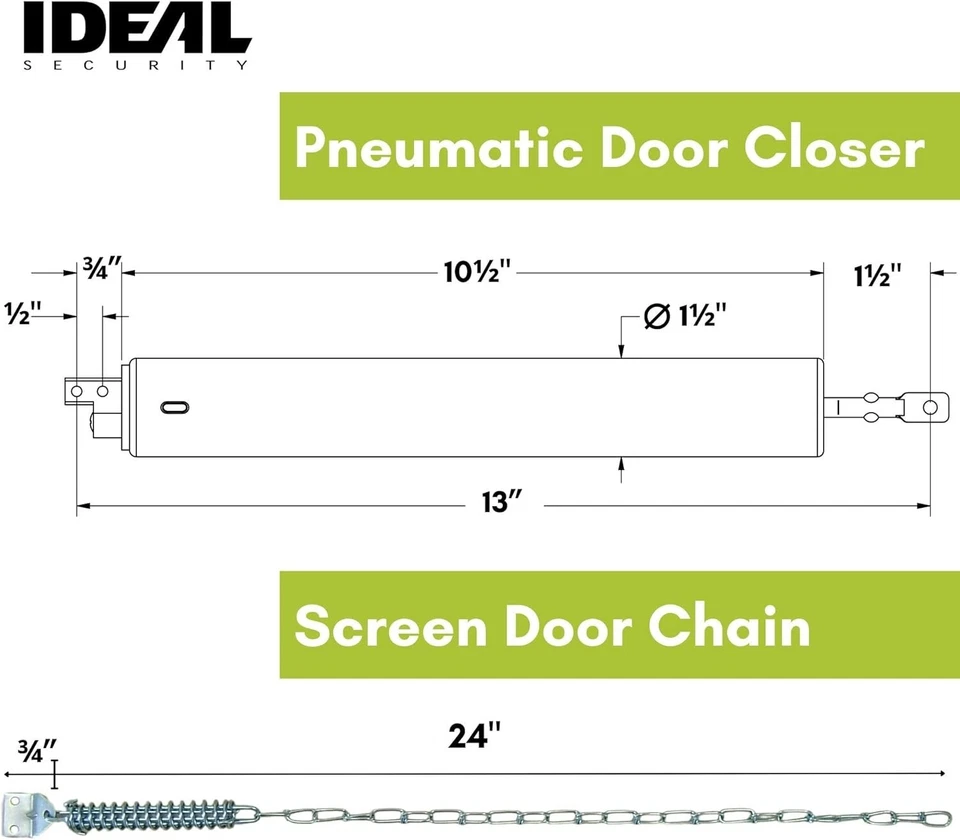 Pantalla Neumática y Cierre de Puerta Tormenta con Cadena de Viento - Diseño Blanco Duradero Foto 4 de 4