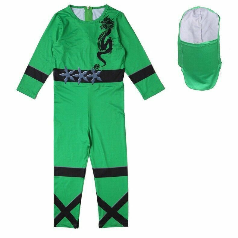 Boys Kids Ninjago Costume Ninja Cosplay Costume Fancy Dress Jumpsuit