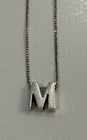 Mexican Sterling Silver 925 "M" Pendant with Chain