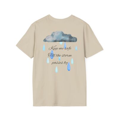 Comfortable T-Shirt with Inspirational Clouds Design, Christian Till the storm
