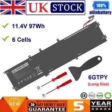 FOR DELL XPS 15 9550 9560 9570 7590 PRECISION 15 5510 5520 97Wh BATTERY 6GTPY