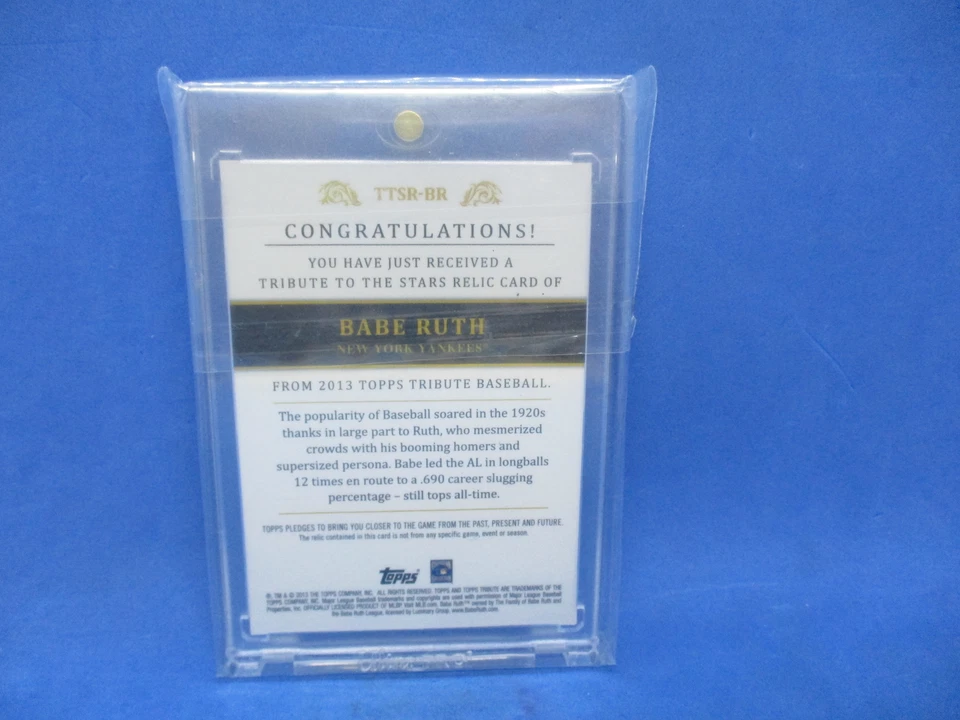 2013 Topps Babe Ruth Tribute to the Stars Relic Game Used Bat LE 34/99 TTSR-BR - Image 2 of 2