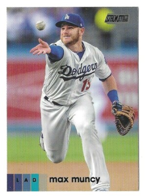 Max Muncy 2020 Topps Stadium Club Black Foil #28 Los Angeles Dodgers Parallel