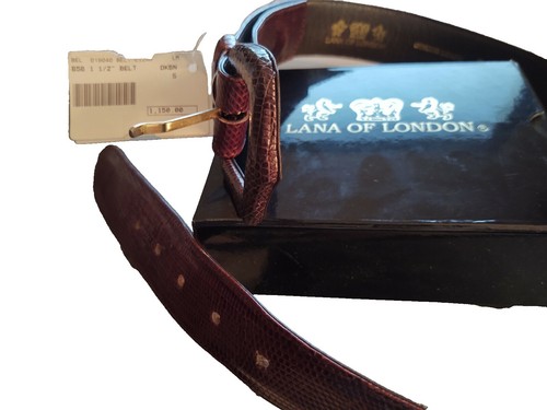 Ann Taylor Belt Brown Faux Crocodile Alligator Embossed  display picture 1