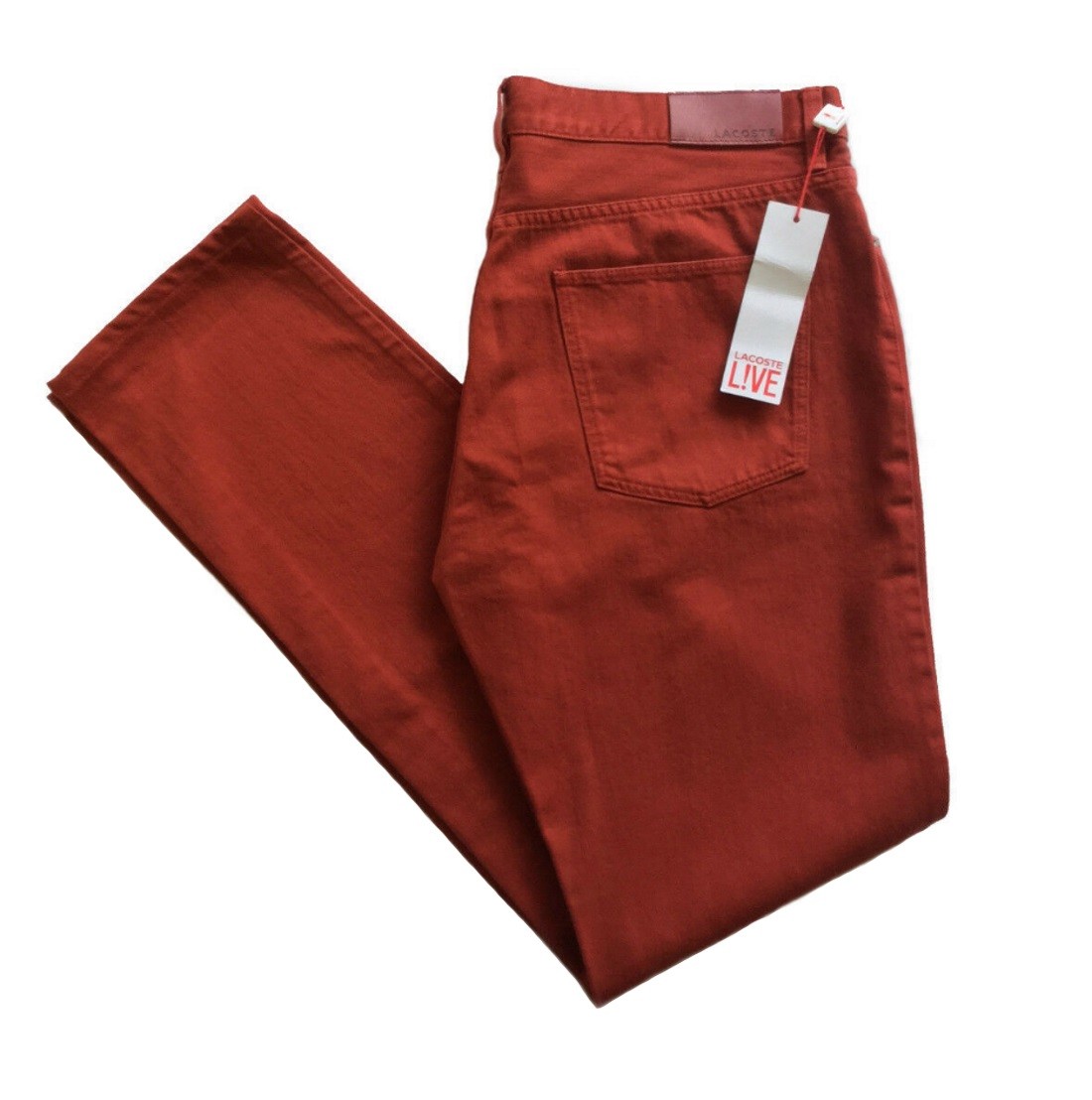 red lacoste trousers