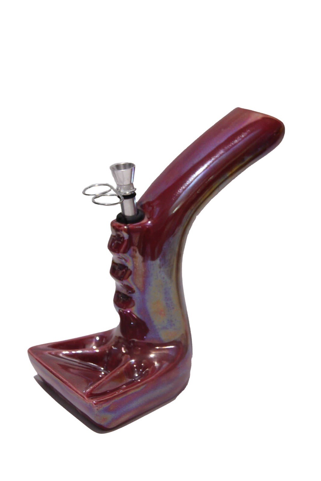 INHALE®️8" CERAMIC HOOKAH WATER PIPE WITH A PULL STEM MADE IN THE USA