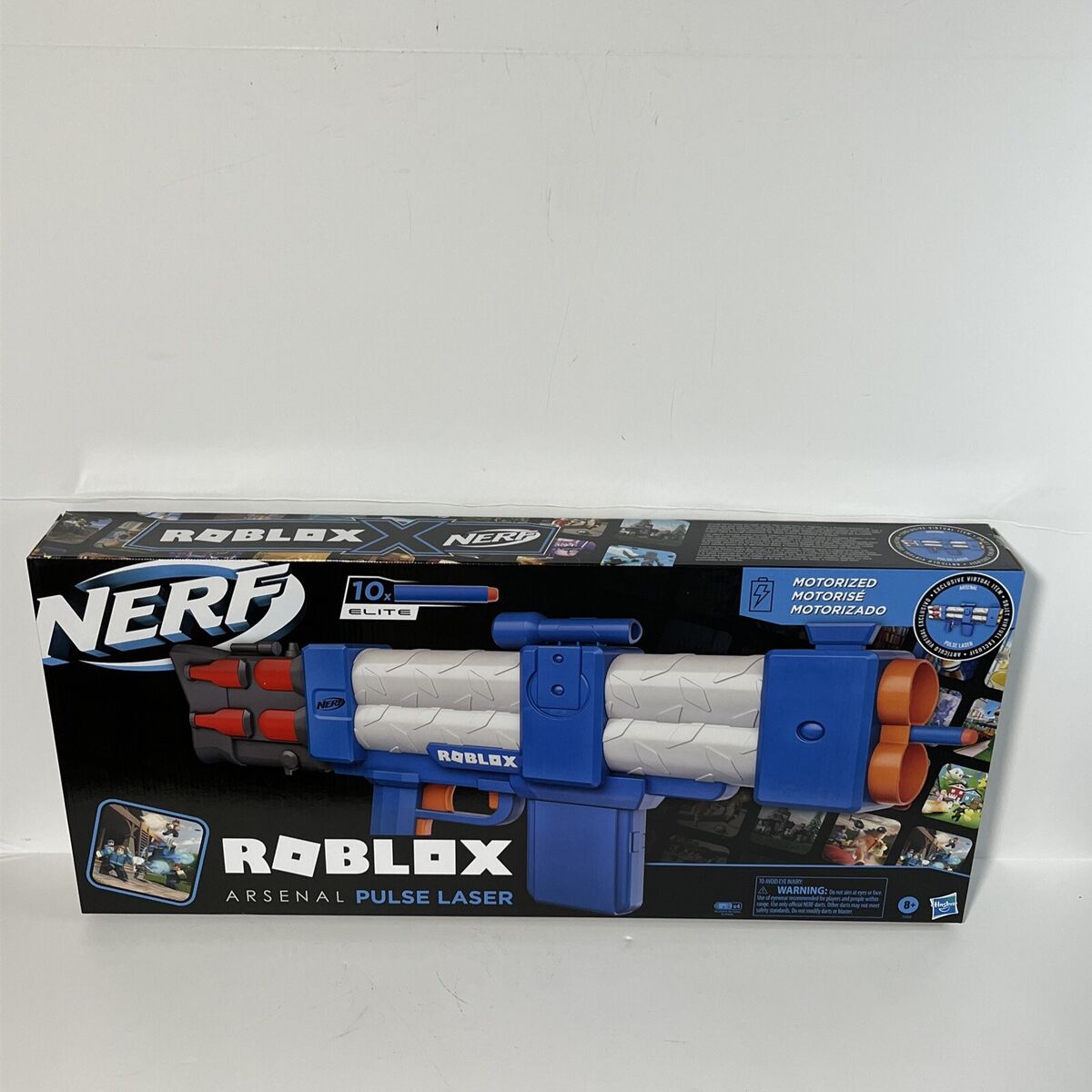 Nerf Roblox Arsenal: Pulse Laser Motorized Dart Blaster, 10 Nerf