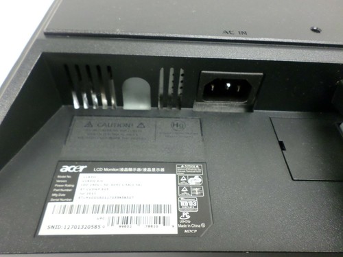 Acer V193W 19" LED LCD Monitor, Black P/N: ET.CV3WP.E05 - Picture 7 of 10