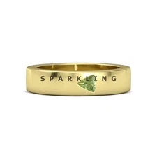 Peridot Trillion Cut With 925 Sterling Silver Gold Plated Ring For Men's #D738