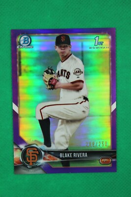 2018 Bowman Chrome Draft 1st Purple Refractors #BDC80 Blake Rivera
