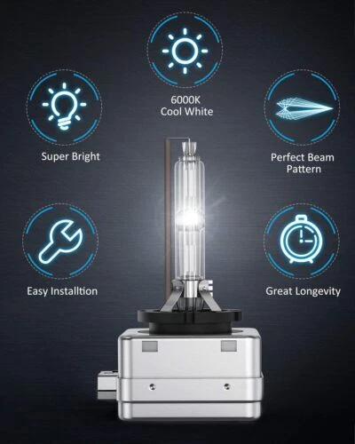 适用于 2010 - 2013 梅赛德斯奔驰 E350 E400 E550 E63 D1S 白色 HID 车头灯灯泡套装 — 第 2/4 张图片