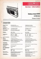 Manuale Di Servizio Per Nordmende Galaxy Mesa 6000 2.102 A,J