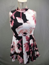 FOREVER 21 Size S Womens Multicolor High Neck Back Zip Sleeveless Dress 695