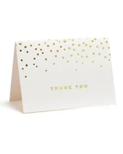 Gold Foil Dots Thank You Cards Ivory 3.5” x 5” Set of 50 13745