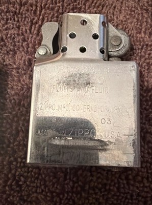 2003 Zippo Brass Lighter B 03 February 03 Bradford PA. Matching