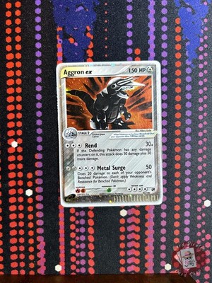 Aggron ex 95/100 Holo EX Rare Sandstorm Pokemon Moderately Played