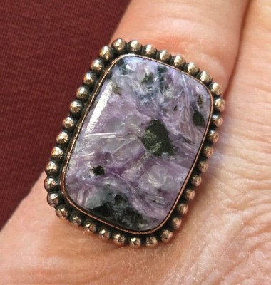 Charoit Ethno Ring - Reines Kupfer Einfassung - Gr. 54 - Neu