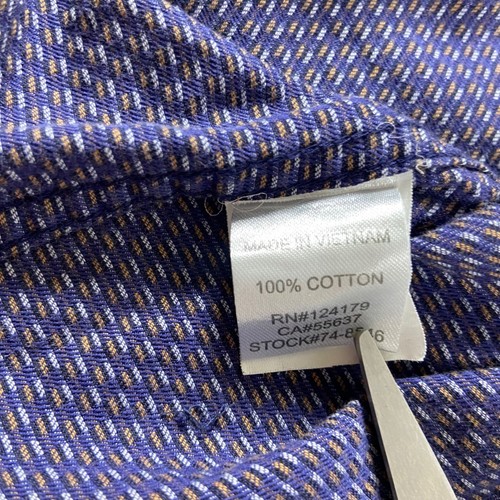 Johnston & Murphy Mens L Geometric Pattern L/S Button Down Shirt Flip Cuff - Picture 9 of 9