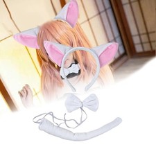 Fox Ears and Tail Set Cute for Women Girls for Mardi Gras Holiday Stage Show