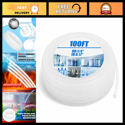 #ad 100ft Food Grade Polyethylene Tubing 1 4quot; OD Clear Hose for Homebrew amp; Beverage $41.59