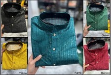 Heavy Banglori Silk With Embroidery Sequence Work Kurta Pajama For Men 16-BF-3