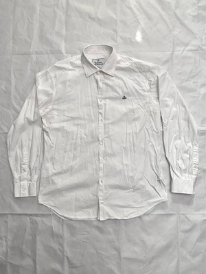Vivienne Westwood MAN White Button Up Shirt Orb Logo Size V (Fits 