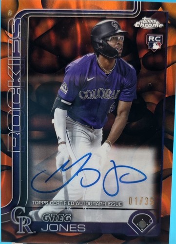 2025 Topps Chrome Greg Jones Auto (RC) #RA-GJ Colorado Rockies | eBay