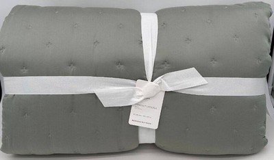 Pottery Barn Tencel Tufted Lyocell FULL / QUEEN Quilt ~ Eucalyptus Green