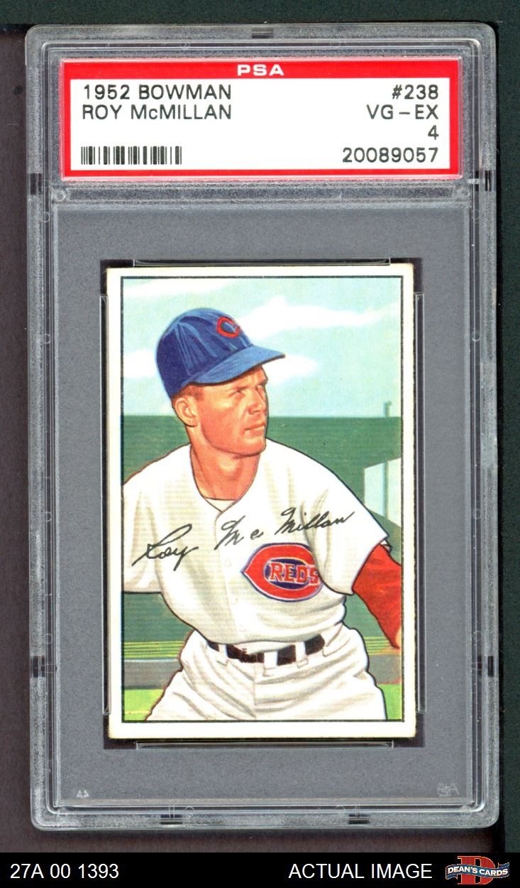 1952 Bowman #238 Roy McMillan Reds RC PSA 4 - VG/EX