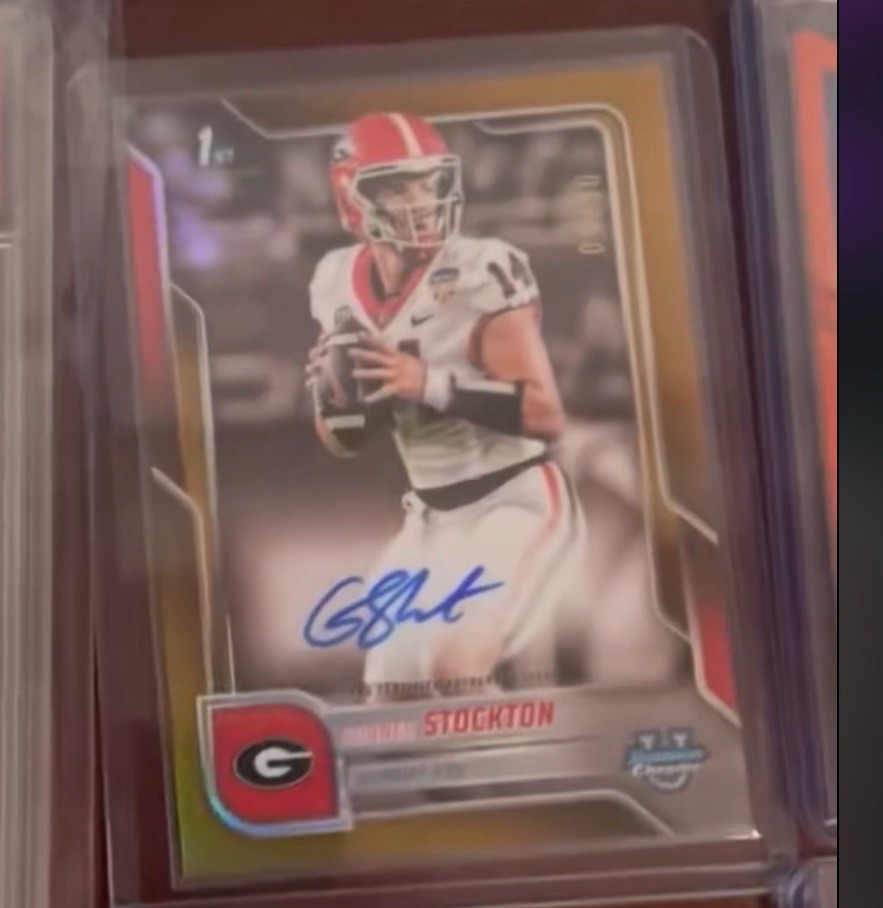 2025 Bowman U Chrome Gunner Stockton True Gold 1st Auto /50 Georgia On Card