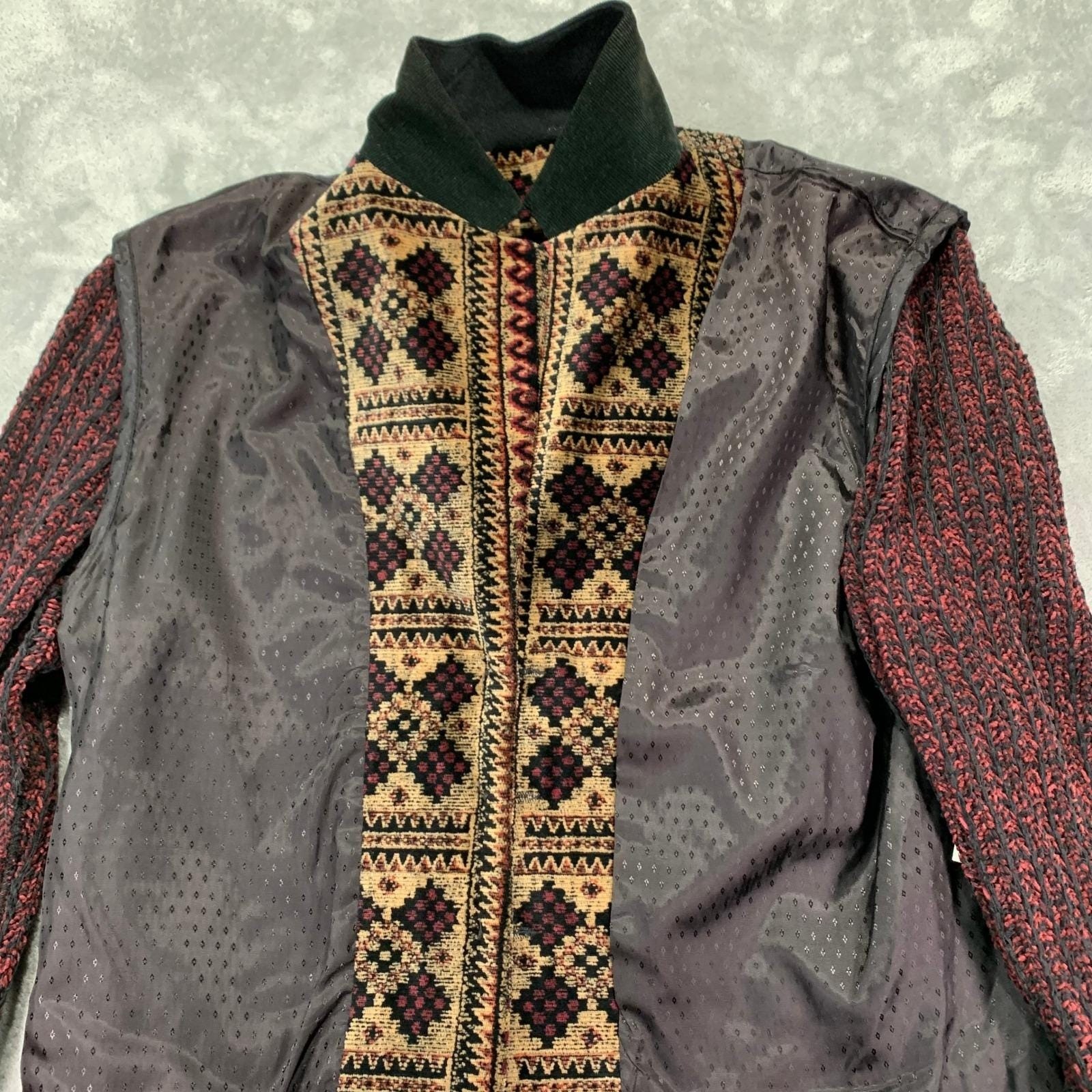 Vintage Canvasbacks Patchwork Art Jacket Boho Sou… - image 8