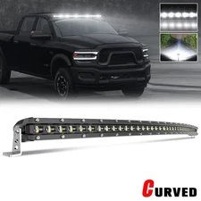 50" Curved LED Light bar Upper Windshield Mount Kit For Dodge Ram 1500/2500/3500