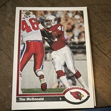 Upper Deck Tim McDonald Arizona Cardinals #4 Rookie NFL Football Trading Card. rookie card picture