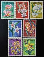TIMBRES du VIETNAM - FLEURS - ORCHIDÉES N°499/505 oblitéré CACHET à DATE