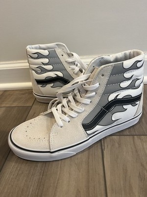 VANS Sk8 Hi Checker Flame Black White, Mens Sz 9 / Womens 10.5 | VN0A38GERX7