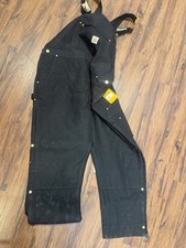 Carhartt OR4393-M Insulated Bib Overalls 2XL Short Black Loose Fit