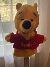Mattel Winnie the Pooh Hand Puppet 9.5 Inches Vintage Yellow Red Shirt Plush